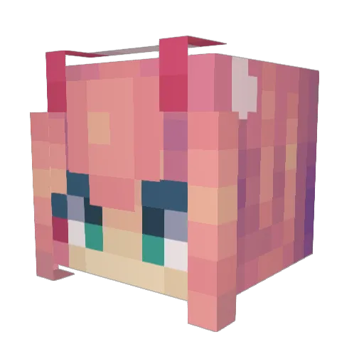 _manana_ Minecraft avatar head, 3D render