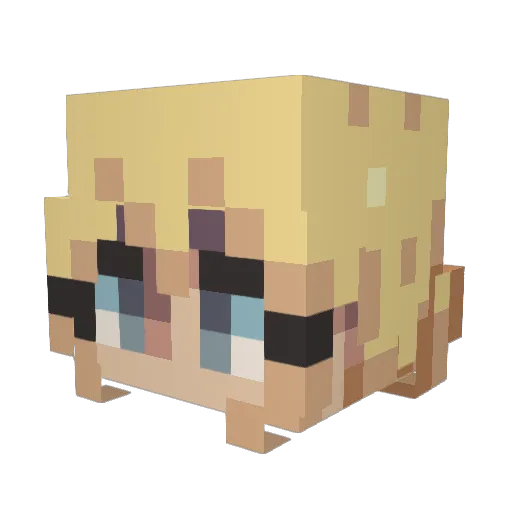 _meT3Or Minecraft avatar head, 3D render