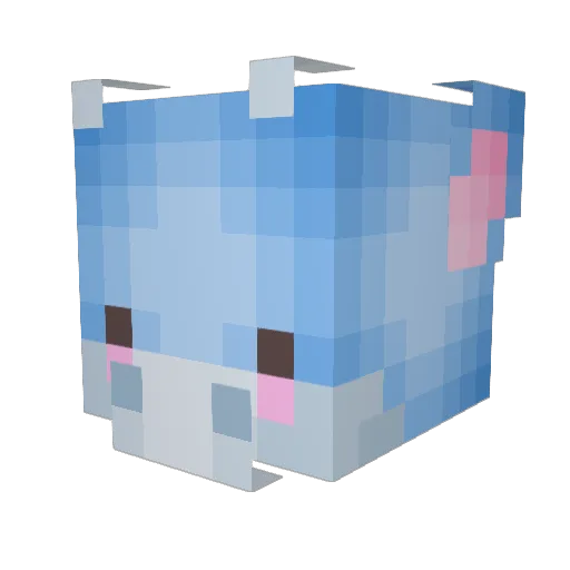_mecha_ Minecraft avatar head, 3D render