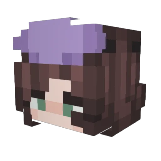 _meg Minecraft avatar head, 3D render