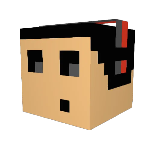 _microchip_ Minecraft avatar head, 3D render