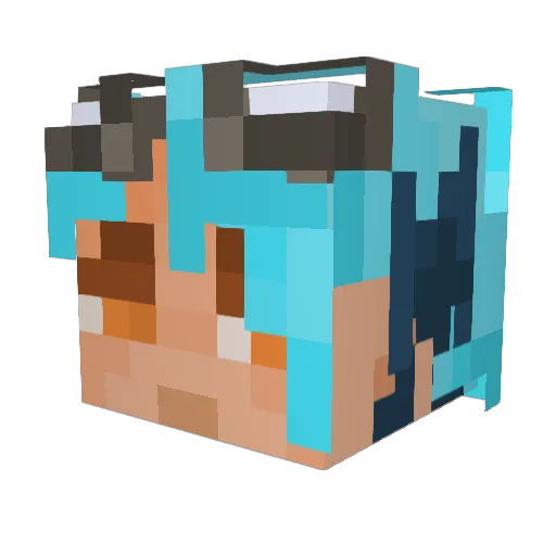 _miilk__ Minecraft avatar head, 3D render