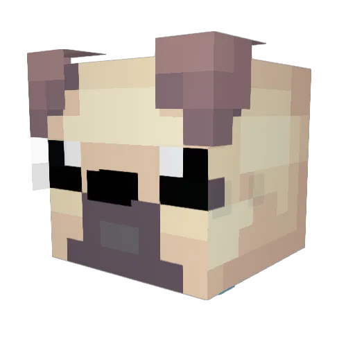_mikser_ Minecraft avatar head, 3D render