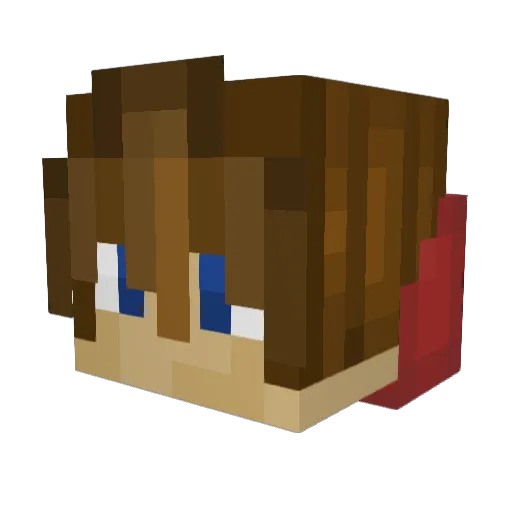 _minemin Minecraft avatar head, 3D render