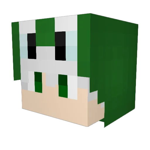 _miyoki Minecraft avatar head, 3D render
