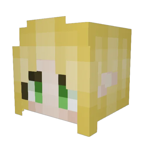 _monica666_ Minecraft avatar head, 3D render