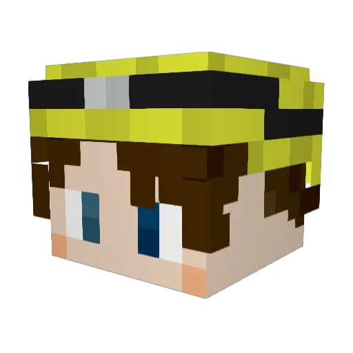 _moxa Minecraft avatar head, 3D render