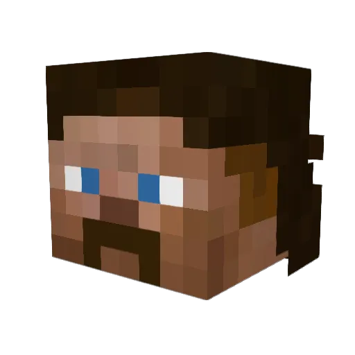_mullet_ Minecraft avatar head, 3D render