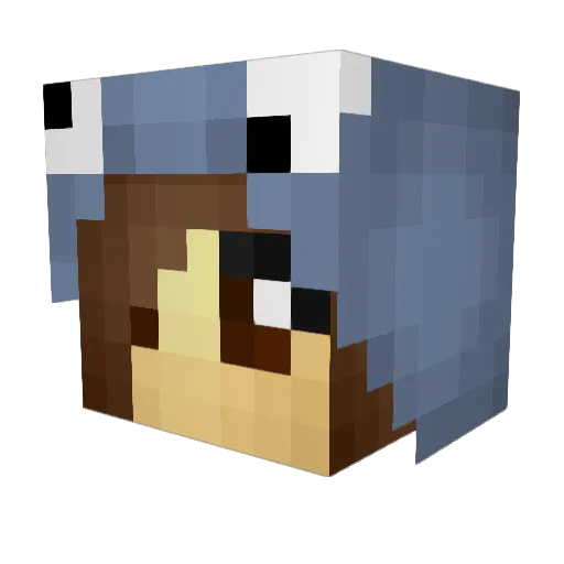 _munchkin_ Minecraft avatar head, 3D render