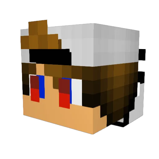 _mustarD Minecraft avatar head, 3D render