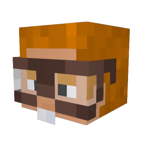 _muxa_ Minecraft avatar head, 3D render