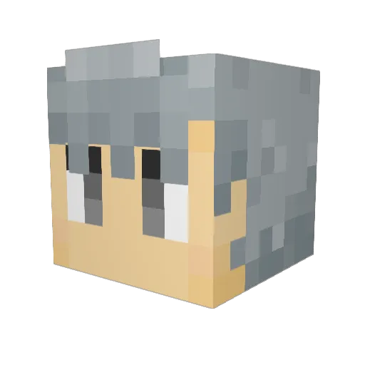 _nakata_ Minecraft avatar head, 3D render