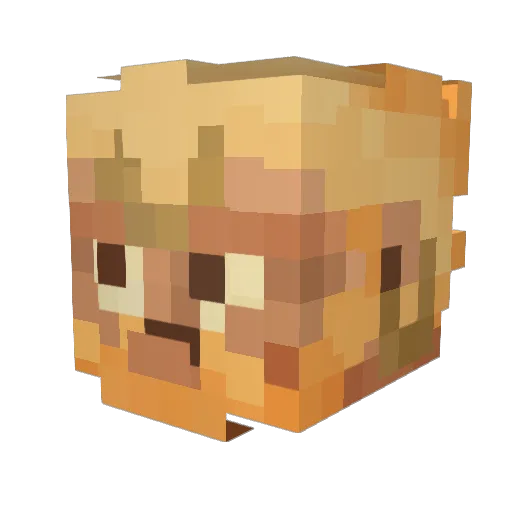 _neloS Minecraft avatar head, 3D render