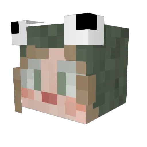 _nora__ Minecraft avatar head, 3D render