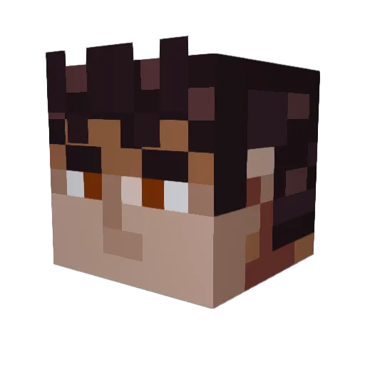 _nupse Minecraft avatar head, 3D render