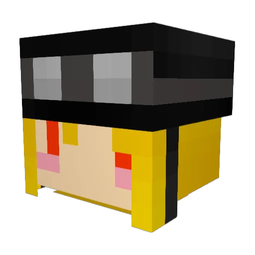 _okayu_ Minecraft avatar head, 3D render
