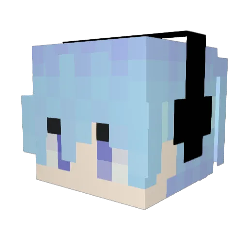 _onU Minecraft avatar head, 3D render