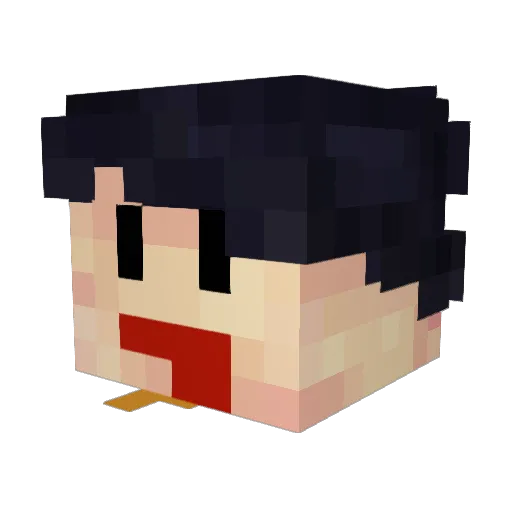 _paple Minecraft avatar head, 3D render