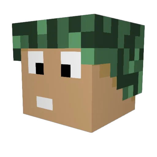 _philly_ Minecraft avatar head, 3D render