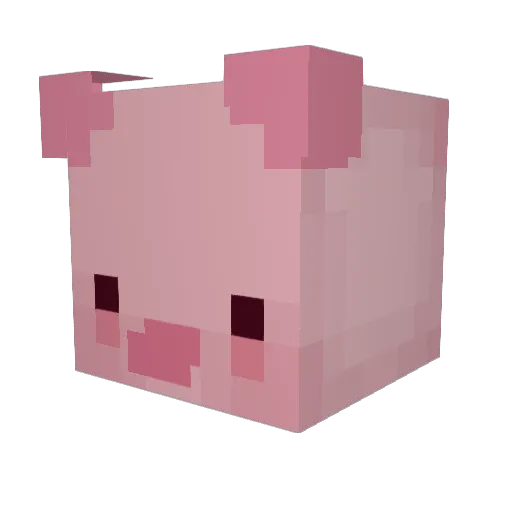 _piglet_ Minecraft avatar head, 3D render