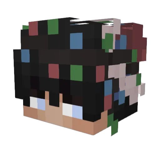 _pika_21 Minecraft avatar head, 3D render