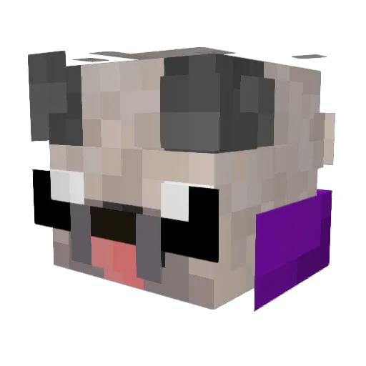 _pugston_ Minecraft avatar head, 3D render
