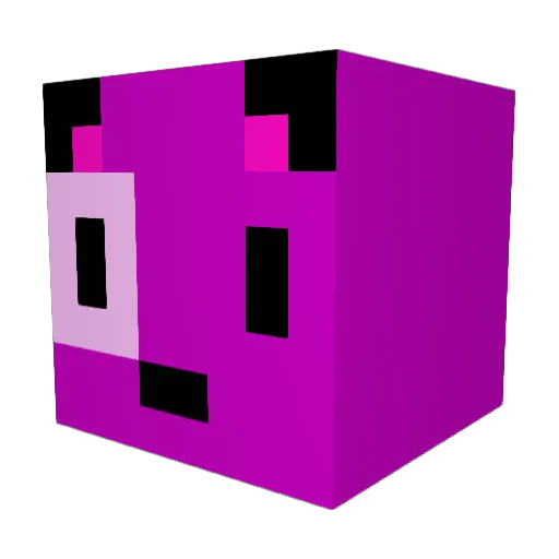 _purplepuppy_ Minecraft avatar head, 3D render