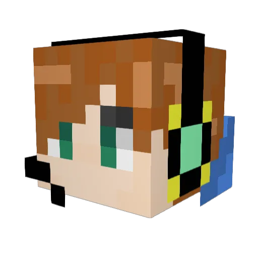 _qingmo Minecraft avatar head, 3D render