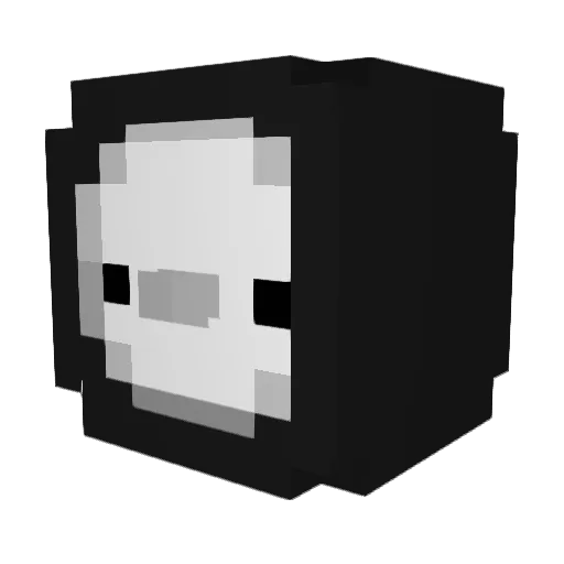 _qurz Minecraft avatar head, 3D render