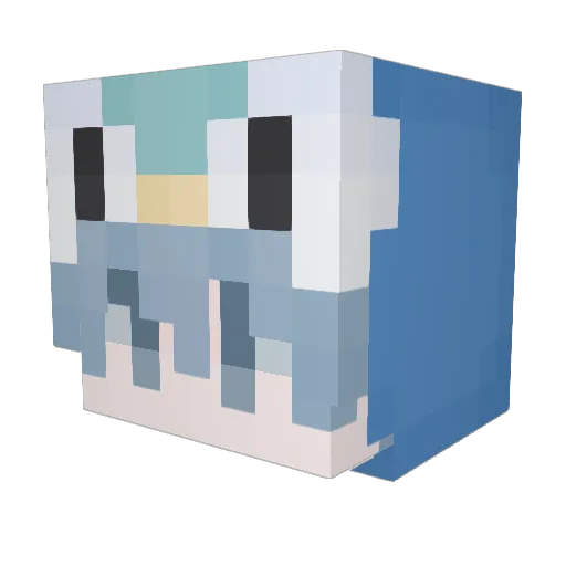 _qw4 Minecraft avatar head, 3D render