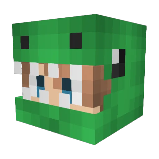 _raco Minecraft avatar head, 3D render