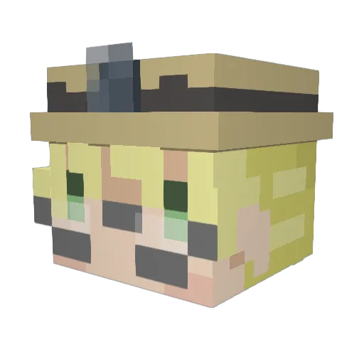 _ralex Minecraft avatar head, 3D render