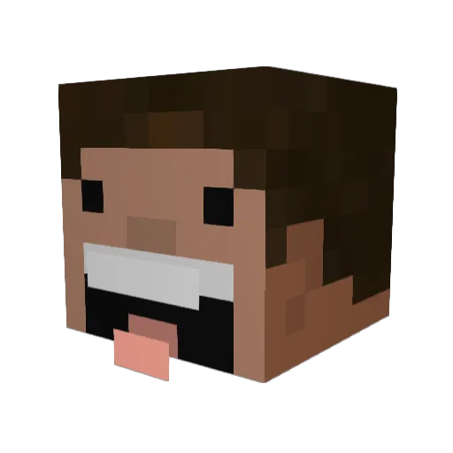 _random_hero Minecraft avatar head, 3D render