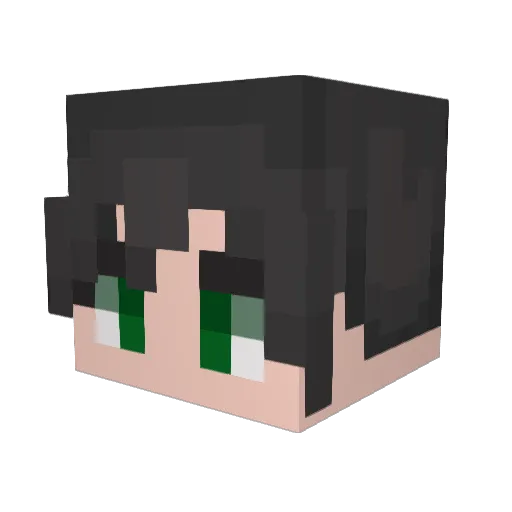 _red_3 Minecraft avatar head, 3D render