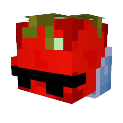 _red_Niko Minecraft avatar head, 3D render