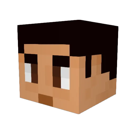 _rickroll Minecraft avatar head, 3D render