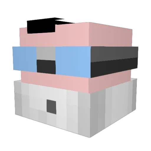_robotjohn Minecraft avatar head, 3D render