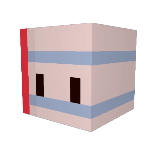 _scree Minecraft avatar head, 3D render