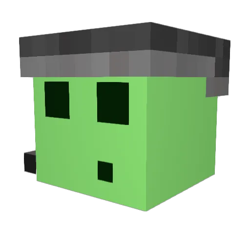 _sha Minecraft avatar head, 3D render