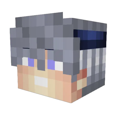 _shim_ Minecraft avatar head, 3D render