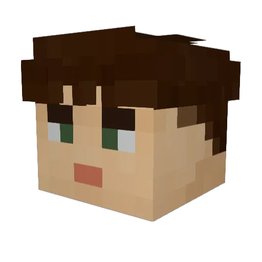 _snowier Minecraft avatar head, 3D render