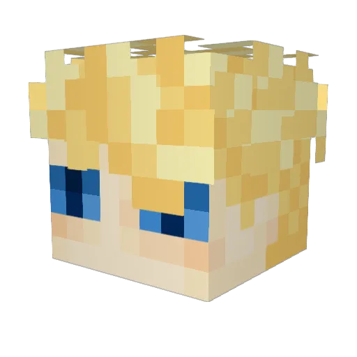 _stoat Minecraft avatar head, 3D render