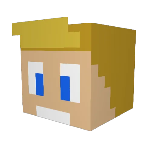 _supreme_ Minecraft avatar head, 3D render