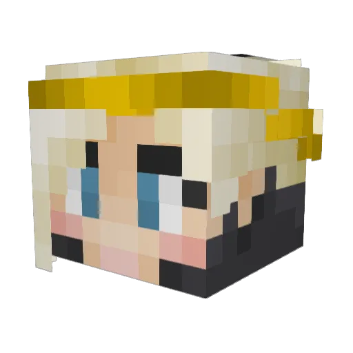 _syum Minecraft avatar head, 3D render