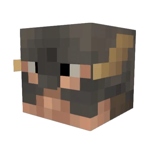_thedudeman Minecraft avatar head, 3D render