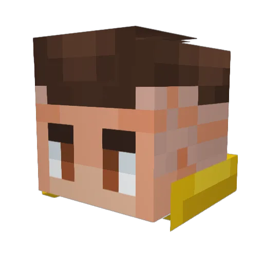 _thezz Minecraft avatar head, 3D render