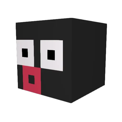 _together Minecraft avatar head, 3D render