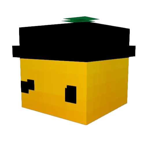 _ton Minecraft avatar head, 3D render
