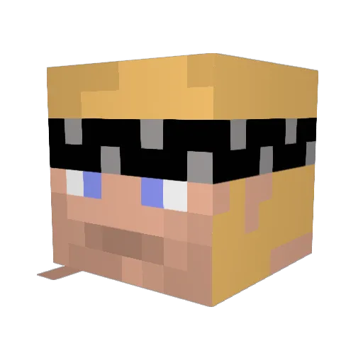 _tophr Minecraft avatar head, 3D render