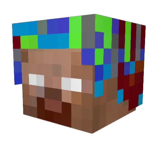 _tsts_ Minecraft avatar head, 3D render